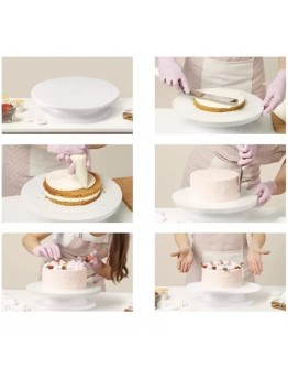 Въртяща поставка за торта с 3 шпатули за декорация